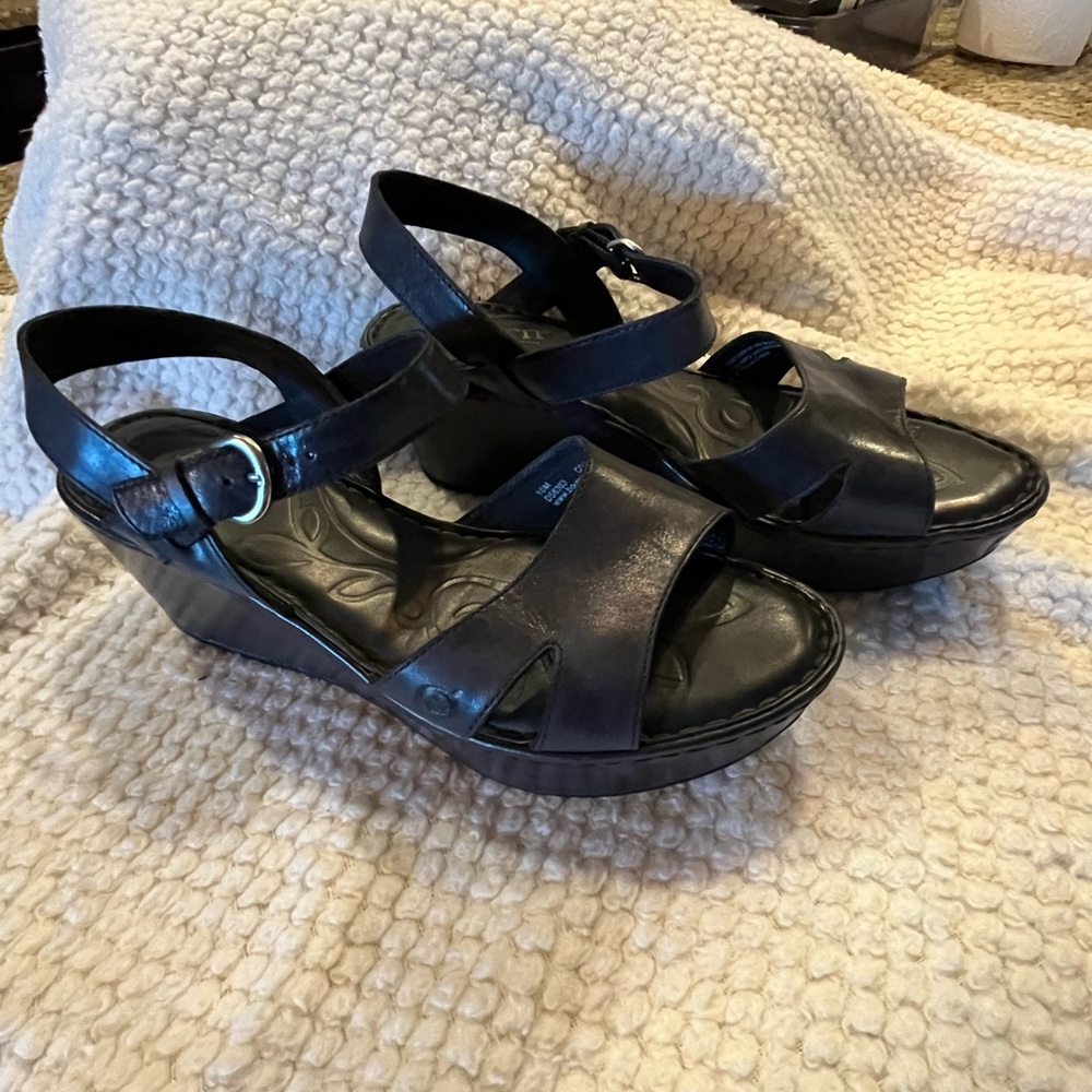 Born Black Wedge Sandal